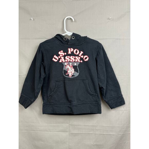 Vintage/Y2K U.S. Polo Assn. Toddler Boy Black Pullover Crest Hoodie, Size 3T - Picture 3 of 6